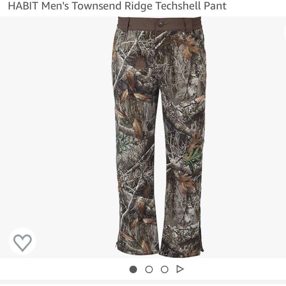 HABIT Men's Townsend Ridge Techshell Hunting Pant! Size Medium! Realtree edge!